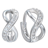 Infinity Loop CZ Pave Hoop Earrings