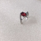 Ruby-Red Pear CZ Split Bypass Ring