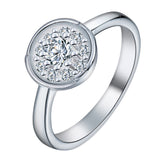 Round CZ Cluster Circle Halo Ring