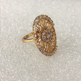 Gold Oval Wire Nest Cocktail Ring