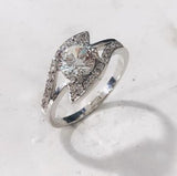 Round CZ Swirl Bypass Pavé Ring
