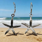 Starfish Textured Drop Earrings