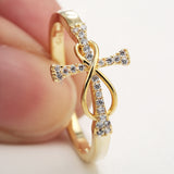 Pavé CZ Infinity Cross Ring