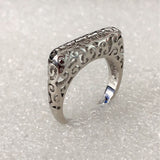 Silver Openwork Scroll Dome Ring