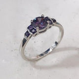 Purple Round CZ Five-Stone Ring