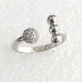 CZ Butterfly Adjustable Open Ring