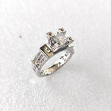 Aqua Princess CZ Baguette Shoulder Ring