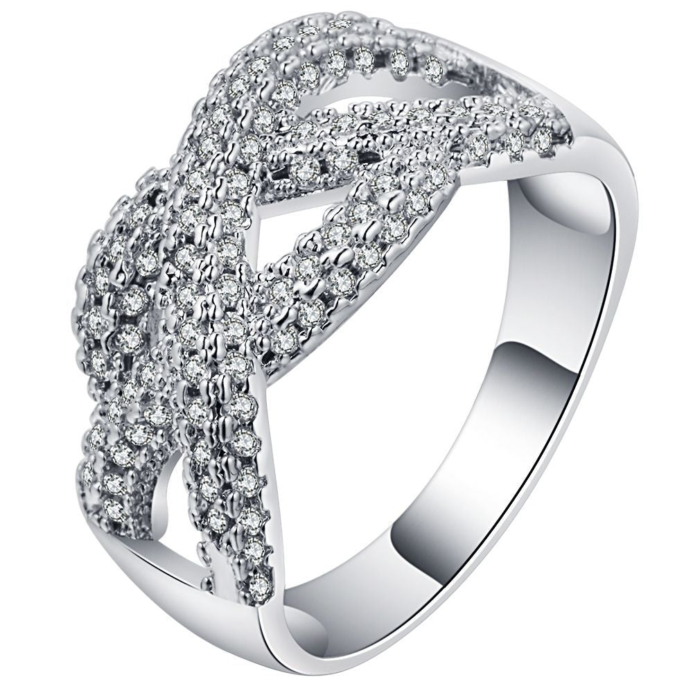 Infinity Crossover CZ Pave Ring