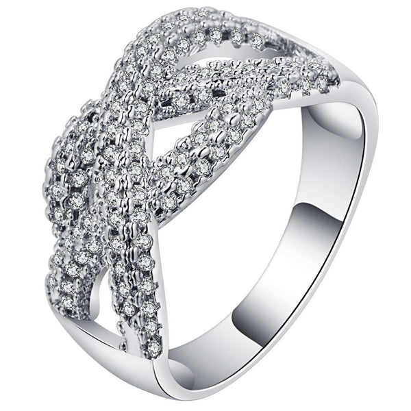 Infinity Crossover CZ Pave Ring