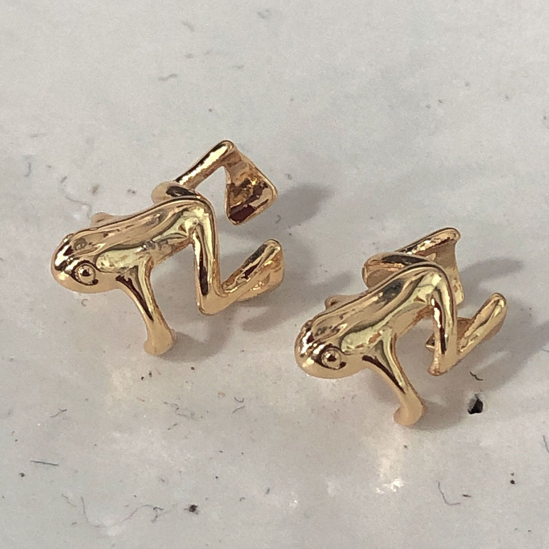 Gold Frog Ear Cuff Earrings