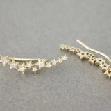 Rose Gold CZ Star Ear Climber Earrings