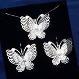 Filigree Butterfly Pendant Jewelry Set