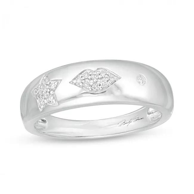 Pavé Star and Lips Band Ring