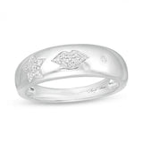 Pavé Star and Lips Band Ring