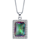 Rainbow Mystic Emerald-Cut CZ Jewelry Set