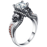Skull Black Gothic Champagne-Accent Ring