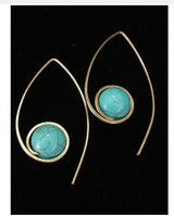 Turquoise-Look Bead Wire Threader Earrings