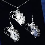 Filigree Butterfly Heart Jewelry Set