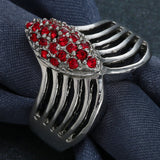 Ruby-Red CZ Marquise Cluster Cage Ring