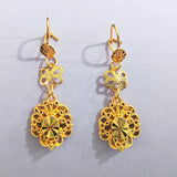 Ginkgo Leaf Cascade Drop Earrings
