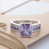 Lavender Princess-Cut Channel Ring