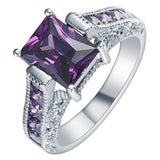 Amethyst-Purple Princess CZ Channel Ring