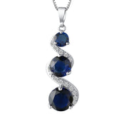 Sapphire-Blue CZ Swirl Drop Jewelry Set