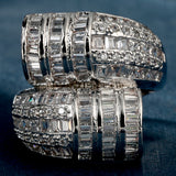 Baguette CZ Layered Wave Wide Ring