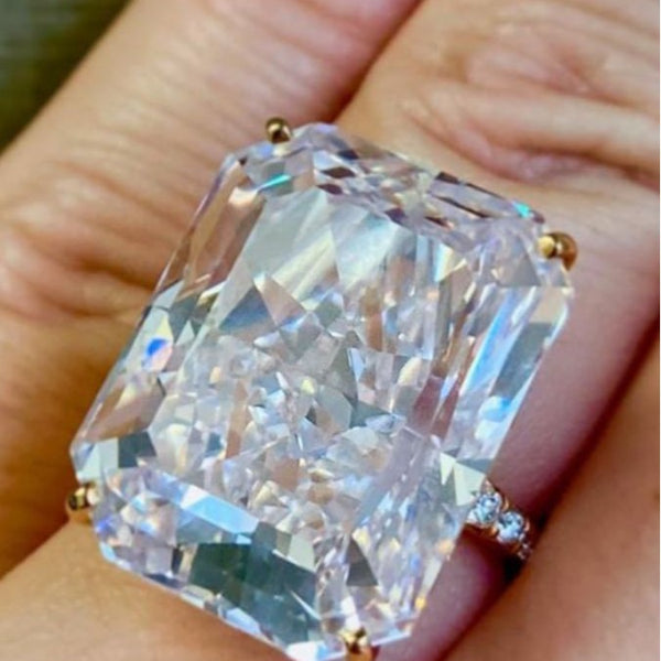 Clear Radiant-Cut CZ Statement Cocktail Ring