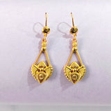 Hammered Heart Dangle Earrings