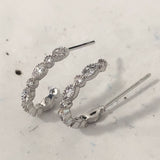 Marquise Pavé Open C-Hoop Earrings