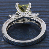 Yellow Princess-Cut CZ Two-Stone Pavé Ring