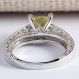 Yellow Princess-Cut CZ Pavé Band Ring