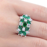 Emerald-Green Marquise CZ Cluster Ring