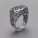 Silver Openwork Scroll Dome Ring