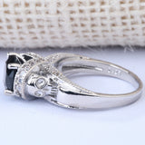 Black CZ Skull Gallery Solitaire Ring