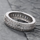 Triple-Row Baguette CZ Eternity Band Ring