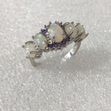 Opal-Look Five-Stone Purple CZ Accent Ring