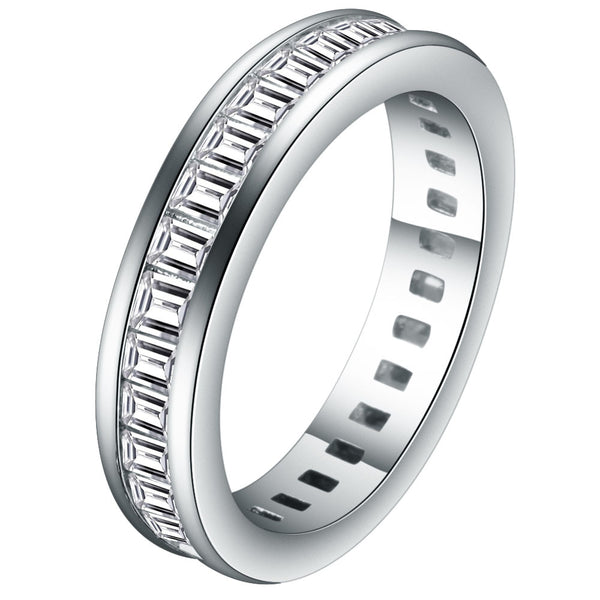 Baguette CZ Channel Eternity Band Ring