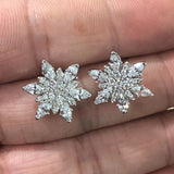 Clear Marquise CZ Snowflake Stud Earrings
