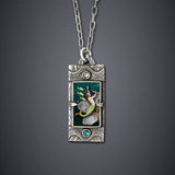 Mermaid Rectangle Pendant Necklace