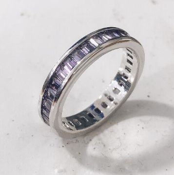 Lavender Baguette CZ Channel Eternity Ring