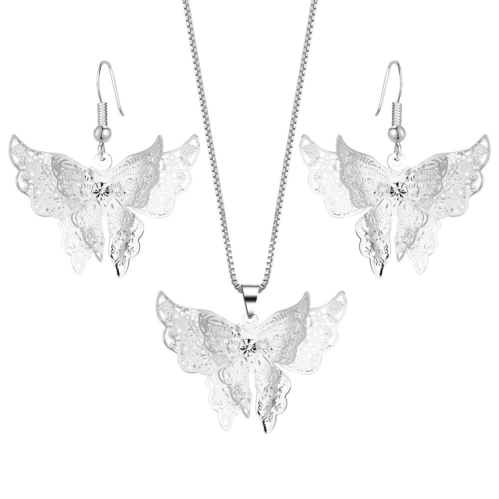 Filigree Winged Butterfly Jewelry Set