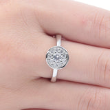 Round CZ Cluster Circle Halo Ring