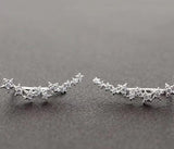 Rose Gold CZ Star Ear Climber Earrings