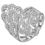 Pavé CZ Openwork Swirl Wide Ring