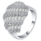 Baguette CZ Tiered Dome Statement Ring