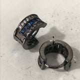 Ruby-Red Princess CZ Channel Huggie Earrings