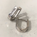 Channel CZ Oval U-Huggie Earrings