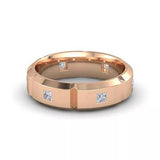 Square CZ Faceted Men's Band Ring